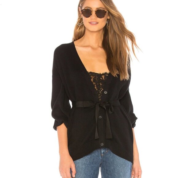 NWT Joie Ferlinka Wrap Sweater Black Small L97 - Picture 1 of 8